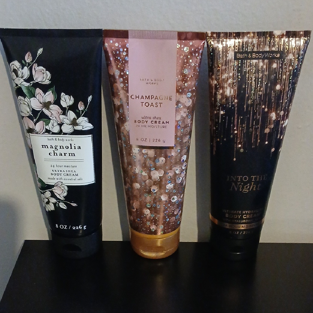 Bath & Body Works Body Cream Set - Black, Pink, Gold